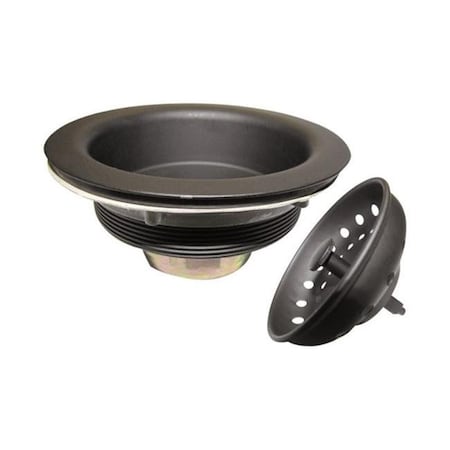Back2Basics B & K K5414BLK Stainless Steel Sink Strainer Work Horse  Black BA158624